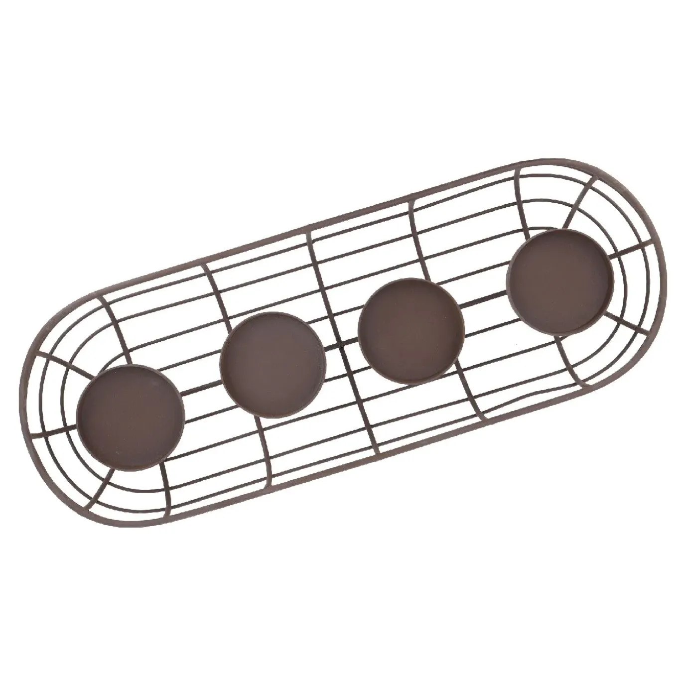 Adventskranz Rustik, Blockkerzen/braun Matt, 50 Cm