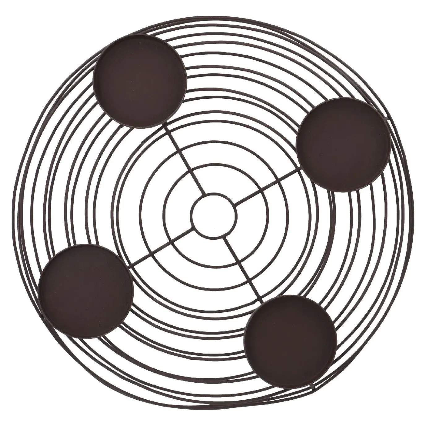 Adventskranz Rustik, Blockkerzen/braun Matt, 36 Cm