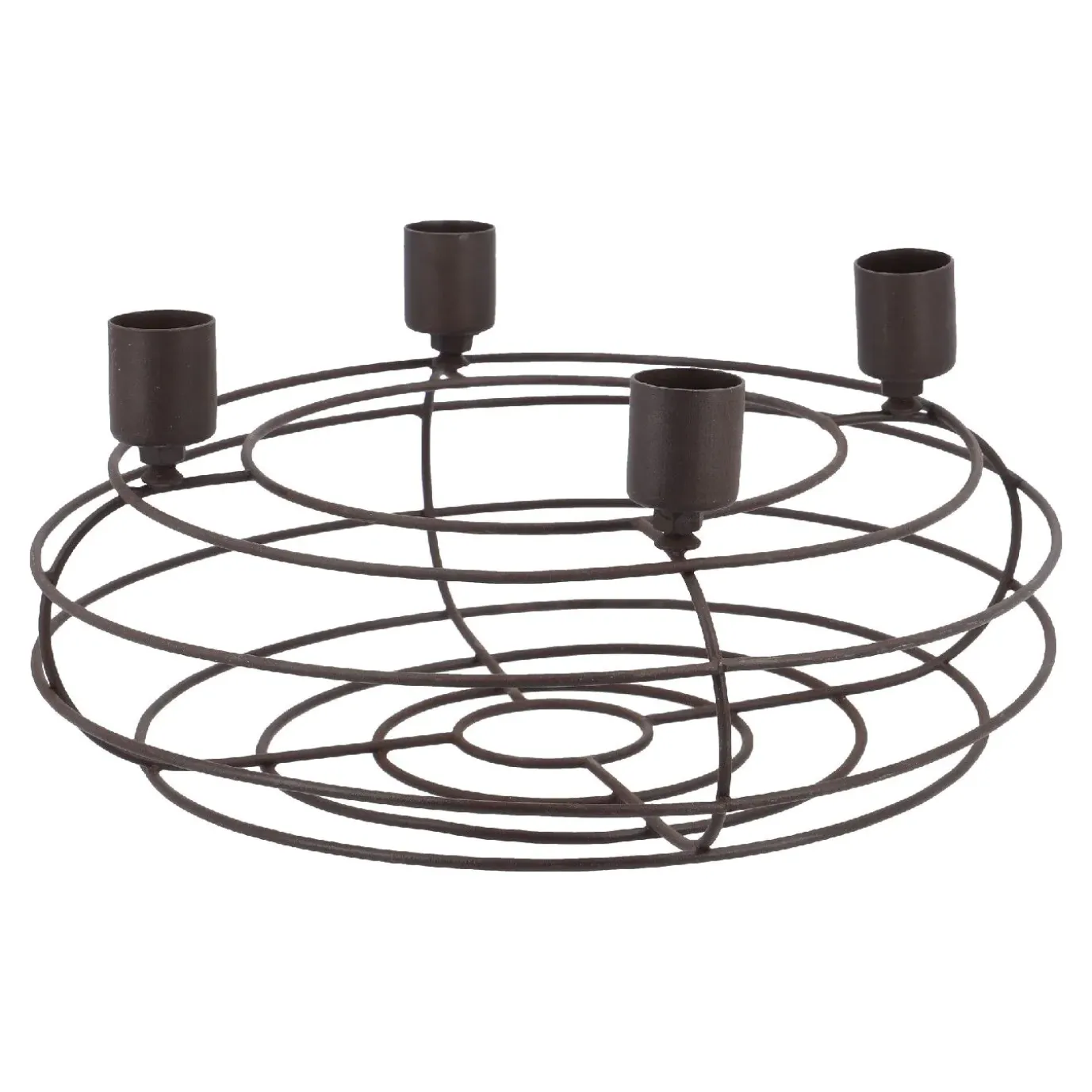 Adventskranz Rustik, Stabkerzen/braun Matt, 25 Cm