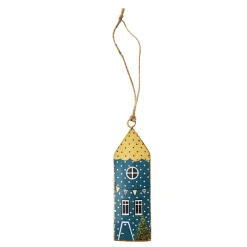 Anhänger Haus, Dunkelblau, 13 Cm