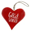 Anhänger Herz, Glückwunsch/rot, 14.5 Cm