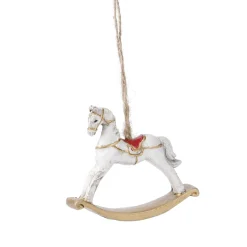 Anhänger Schaukelpferd, Weiß, 7 Cm