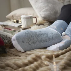 Anti-Rutschsocken Xmas, Eisbär Hellblau, Größe 36 - 41