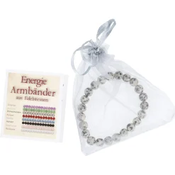 Armband Edelstein-Energie, Dalmatinerstein/grau/schwarz