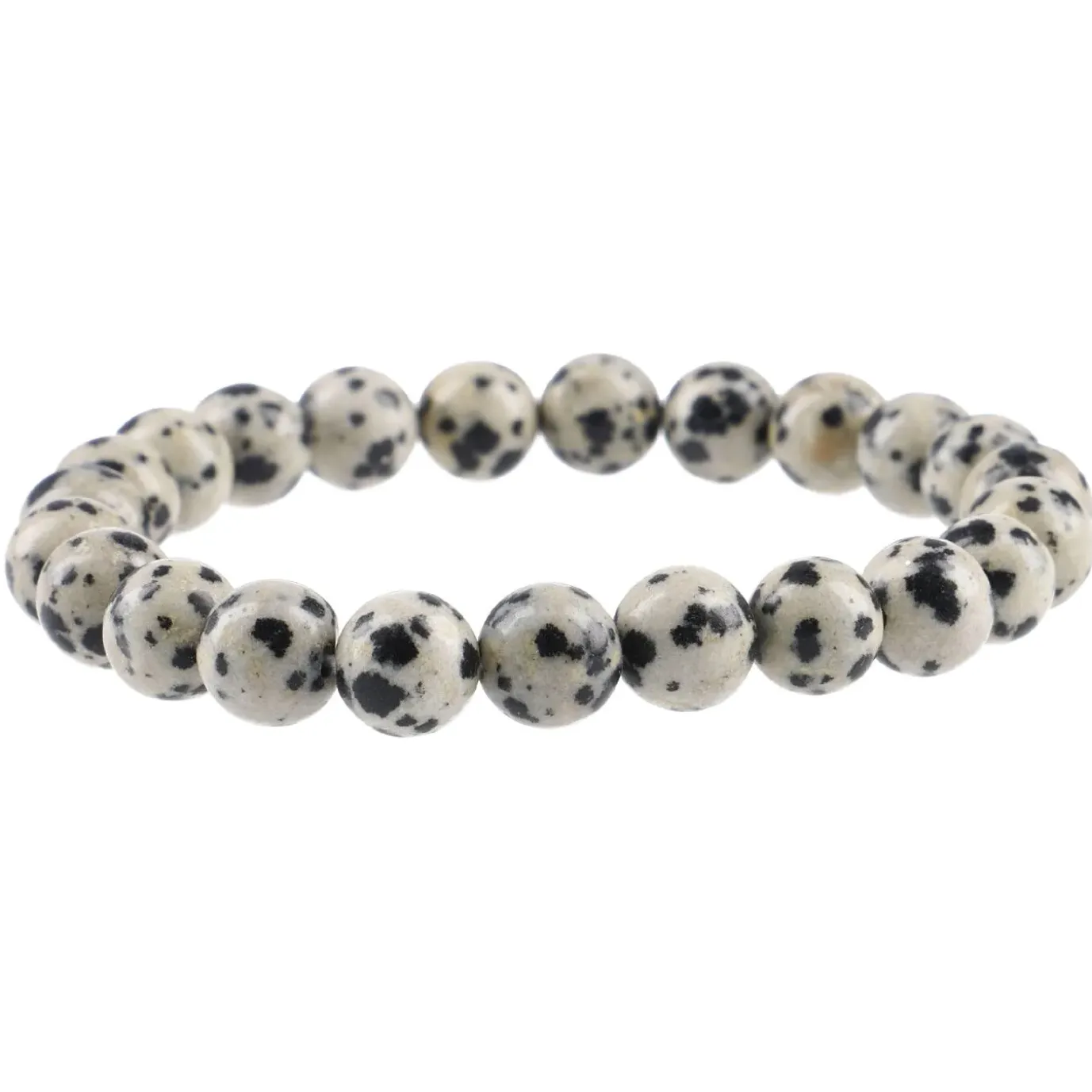 Armband Edelstein-Energie, Dalmatinerstein/grau/schwarz