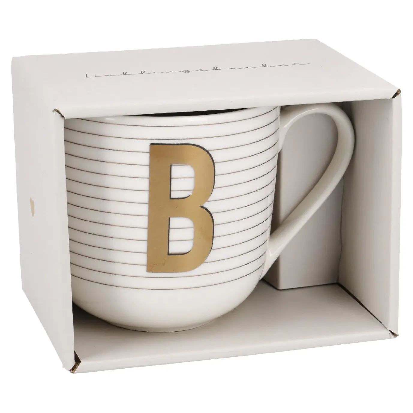 Becher Buchstabe/Streifen, B, 450 Ml