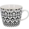 Becher China, Orient, Schwarz/weiß, 300 Ml, Goldrand