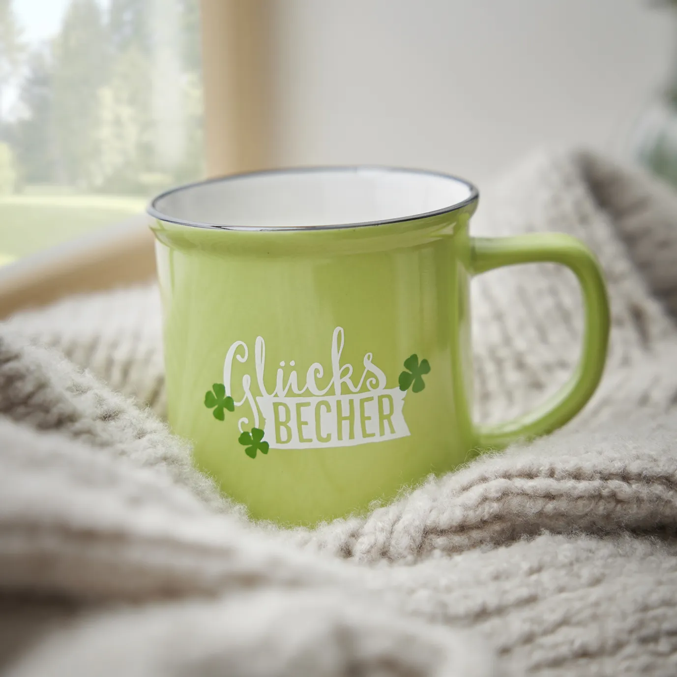 Becher Emaille-Optik, Glücksbecher, 350 Ml