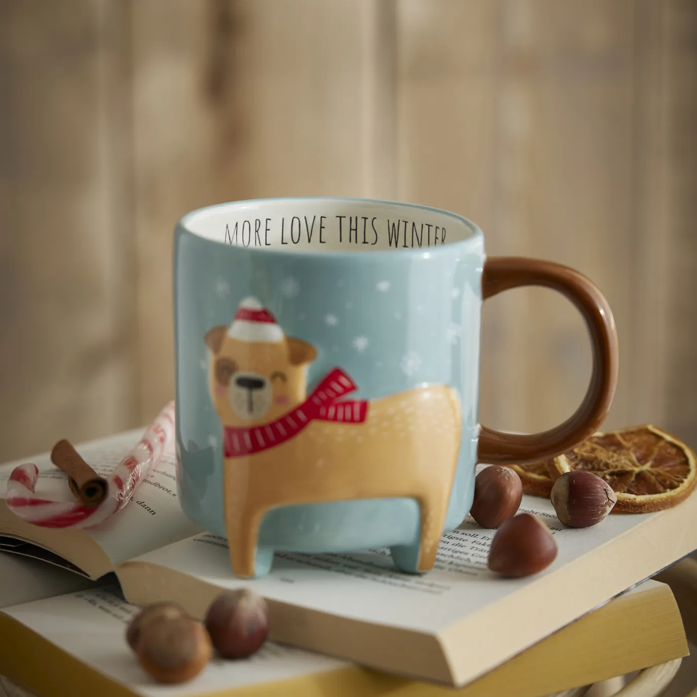 Becher Xmas/Tierfuß, Hund, 480 Ml