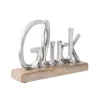 Deko-Buchstaben Glück, Silbermatt, 25 Cm