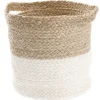 Dekokorb Mit Griff, Natur/weiß, 22 X 23 Cm
