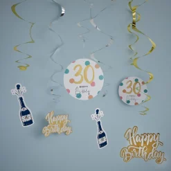 Deko-Spiralen Geburtstag, 30, 6 Stück