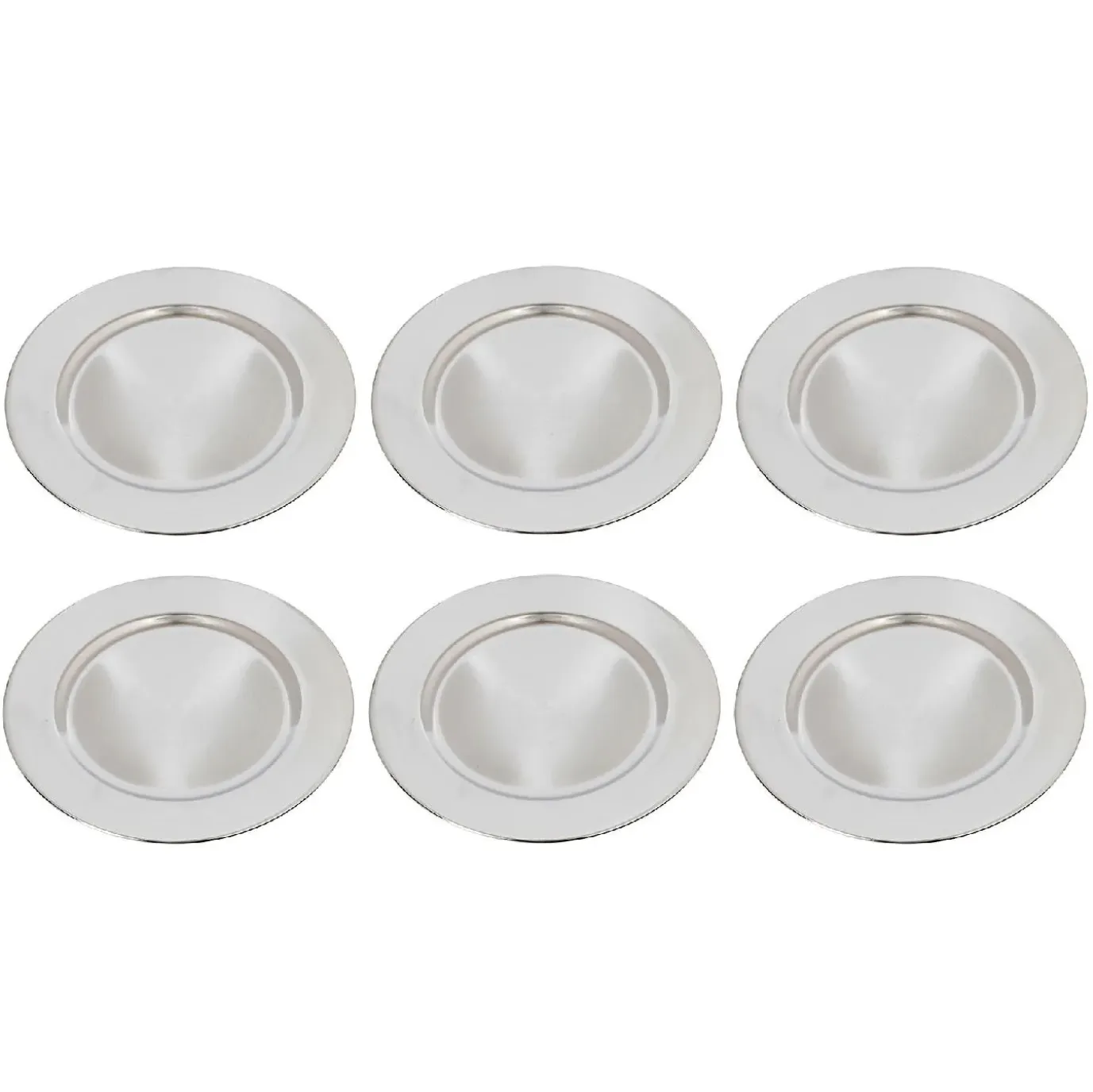6er Set Dekoteller, 33 Cm, Silber