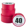 4er Set Geschenkkarton Geburtstag/40, Rund