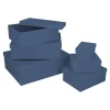 6er Set Geschenkkarton Uni, Dunkelblau