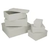 6er Set Geschenkkarton Uni, Hellgrau