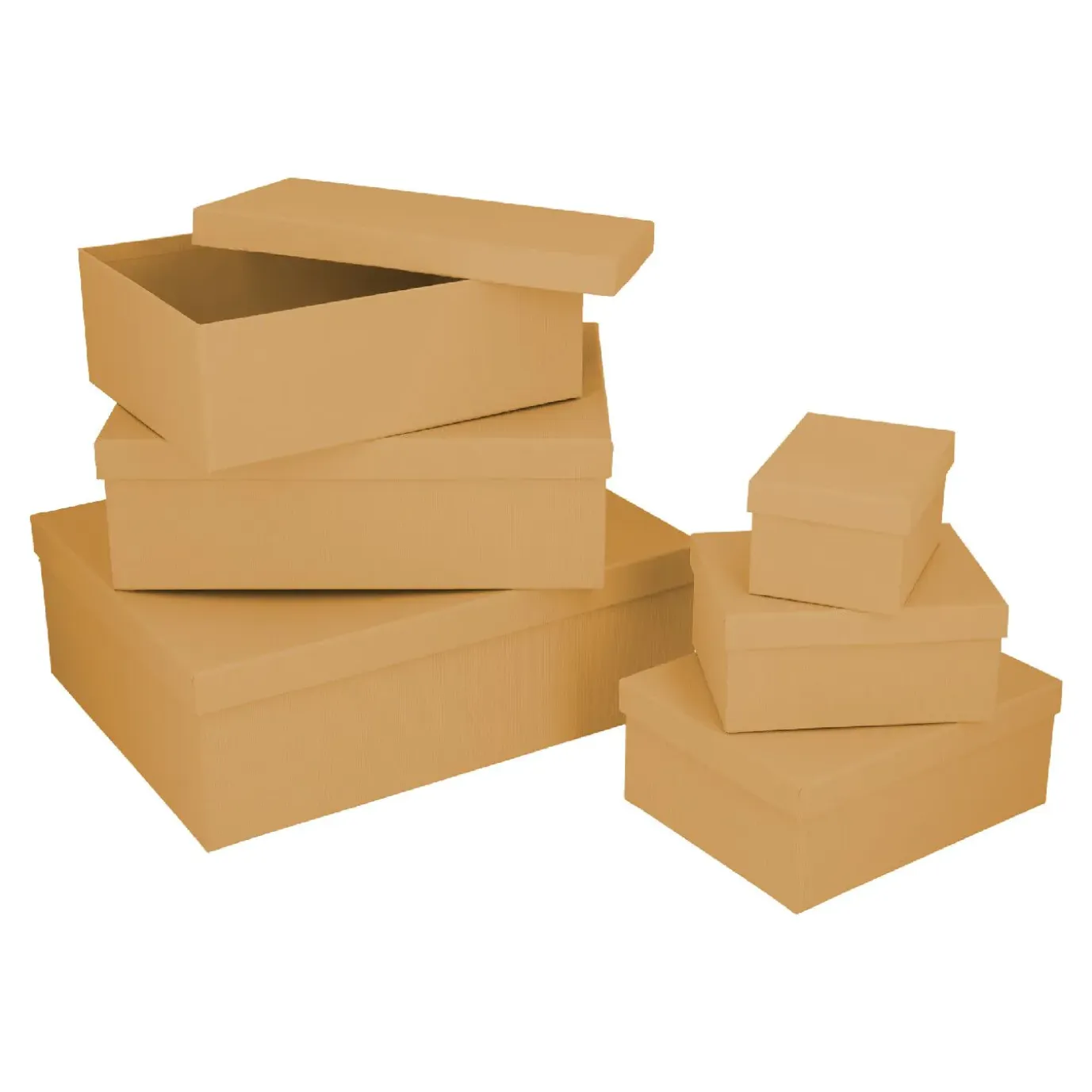 6er Set Geschenkkarton Uni, Peach