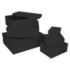 6er Set Geschenkkarton Uni, Schwarz