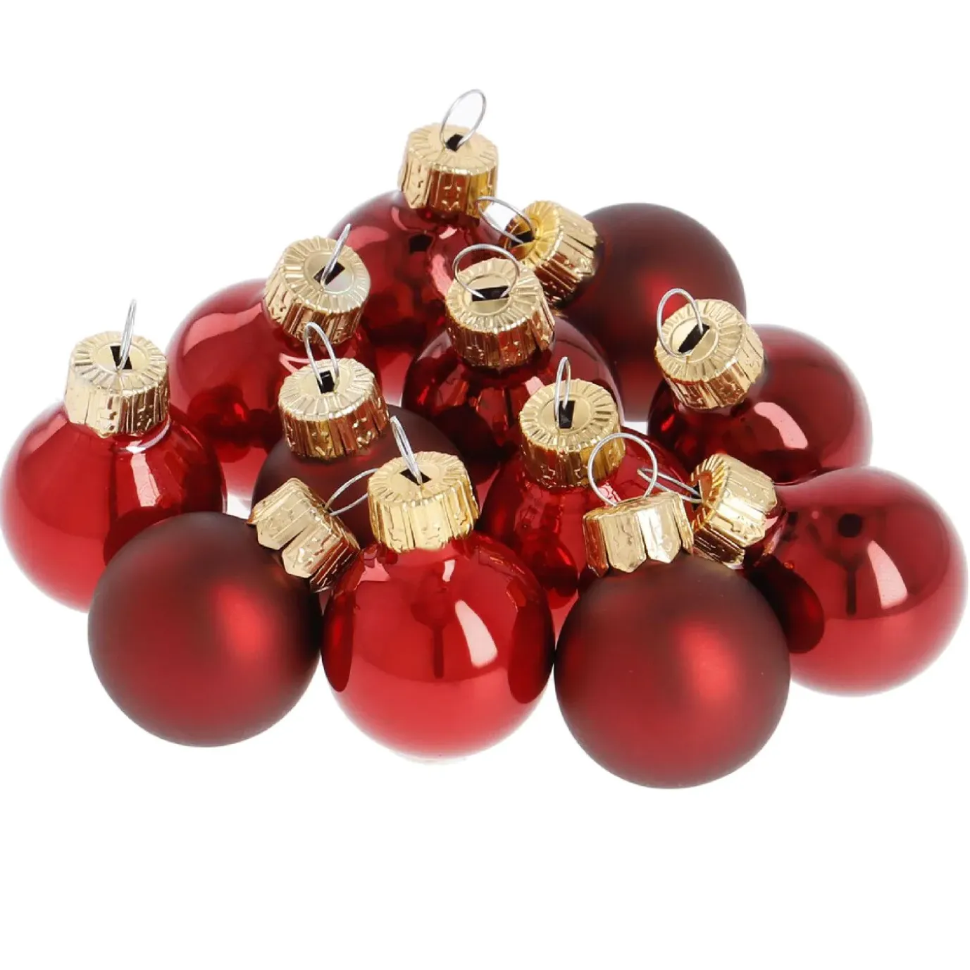 12er Set Glaskugeln 2,5 Cm, Rot