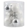 12er Set Glaskugeln 2,5 Cm, Weiß/silber/frost