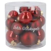 17er Set Glaskugeln Mix, Rot