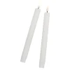 2er Set LED-Stabkerze Rustik, Hellcreme, 24.5 Cm