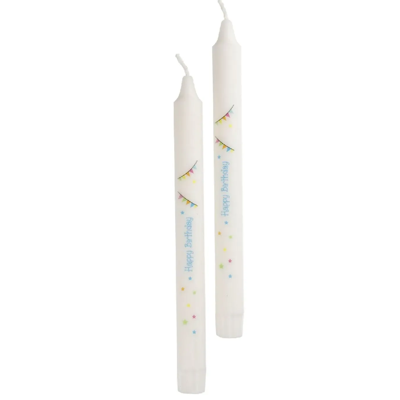 2er Set Stabkerze Geburtstag, Happy Birthday/blau