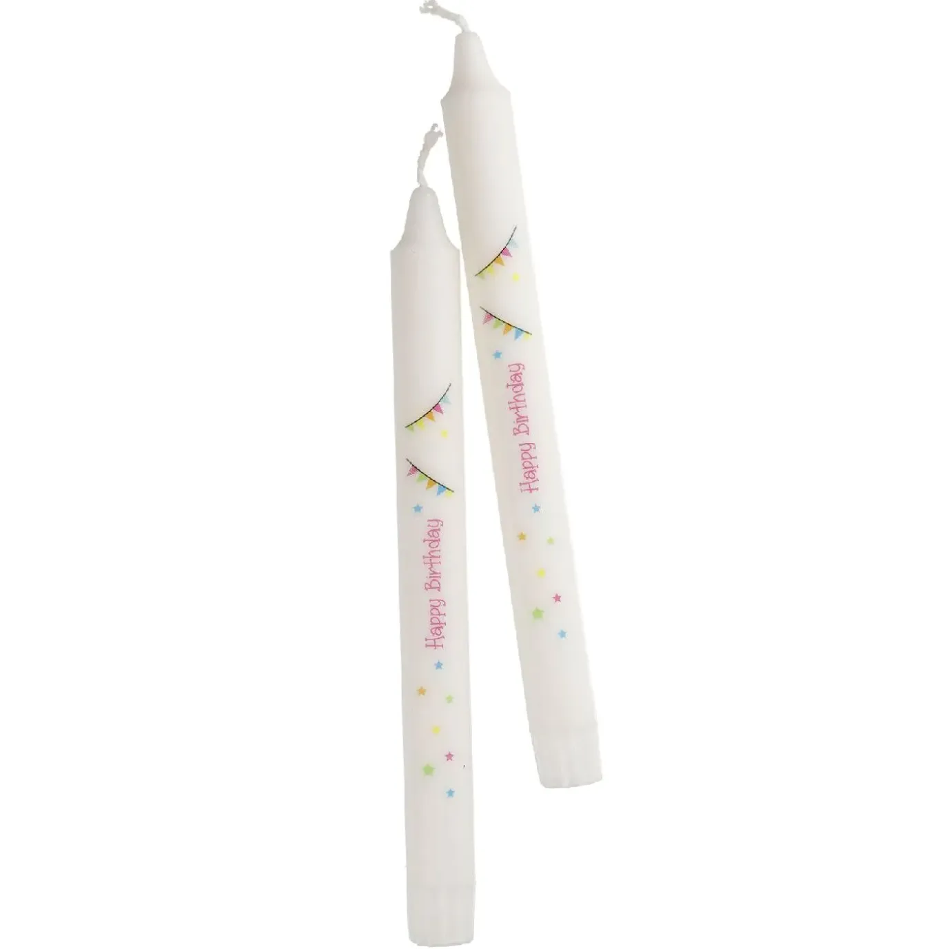 2er Set Stabkerze Geburtstag, Happy Birthday/pink