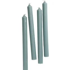 4er Set Stabkerze Rustik, Mintgrün, 25 Cm