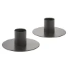 2er Set Untersetzer Stabkerze, Braun Matt, 8 X 3 Cm