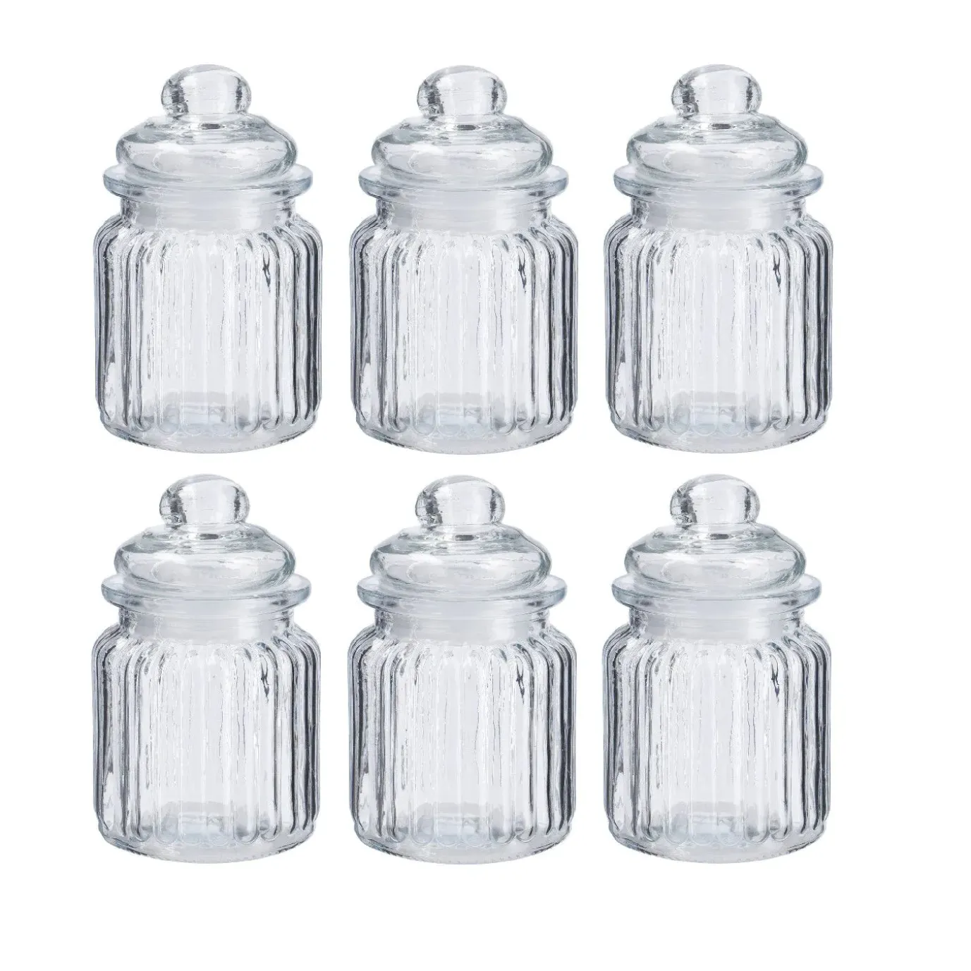 6er Set Vorratsglas Country, Geriffelt, 250 Ml