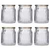6er Set Windlicht Votiv, Goldrand/klar, 7 Cm
