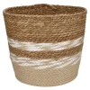 Flechtkorb Streifen, Natur/weiß, 31 X 27.5 Cm