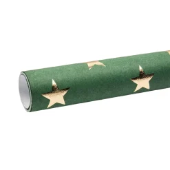 Geschenkpapier Stern, Grün/gold, 2 M