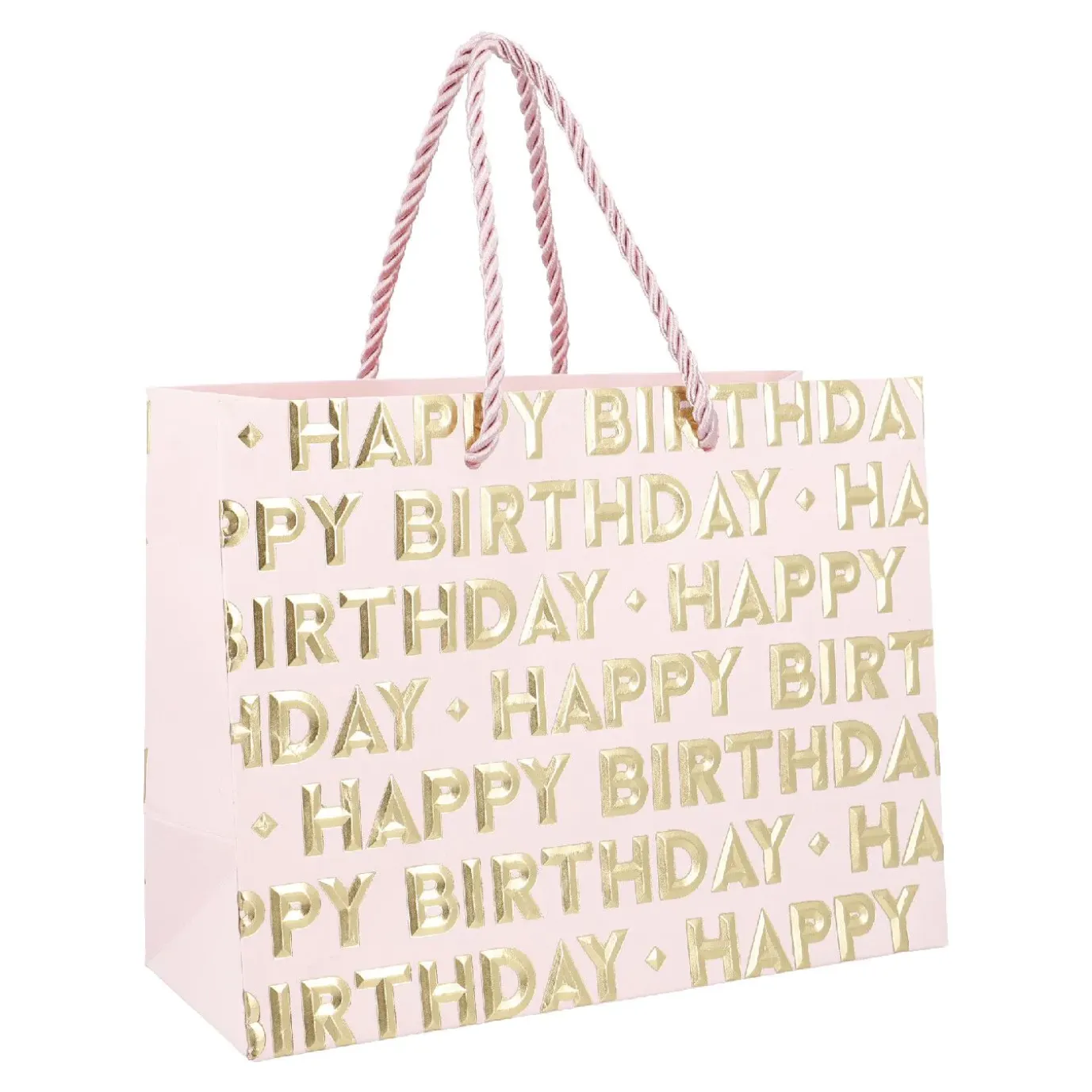 Geschenktüte Happy Birthday, Rosa, 23 X 18 Cm
