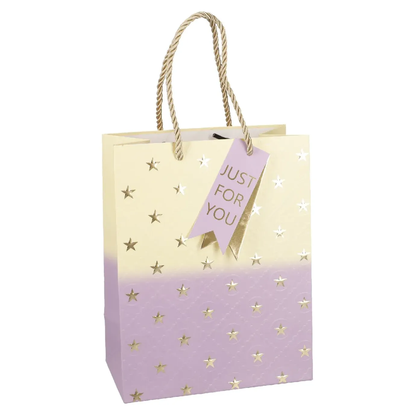 Geschenktüte Stern/Verlauf, Flieder/creme, 18 X 23 Cm