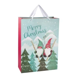 Geschenktüte Wichtel/Baum, Ski, 33 X 46 Cm