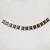 Girlande Happy Birthday, Holo/schwarz, 4 Meter