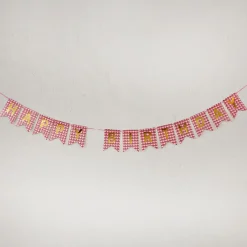 Girlande Happy Birthday, Holo/rot, 4 Meter