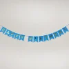Girlande Happy Birthday, Holo/blau, 4 Meter