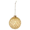 Glaskugel Dekor, Rauten/gold, 8 Cm