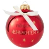 Glaskugel Spruch, Fröhliche/rot/glänzend, 10 Cm