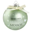 Glaskugel Spruch, Herzensmensch/mint/matt, 10 Cm
