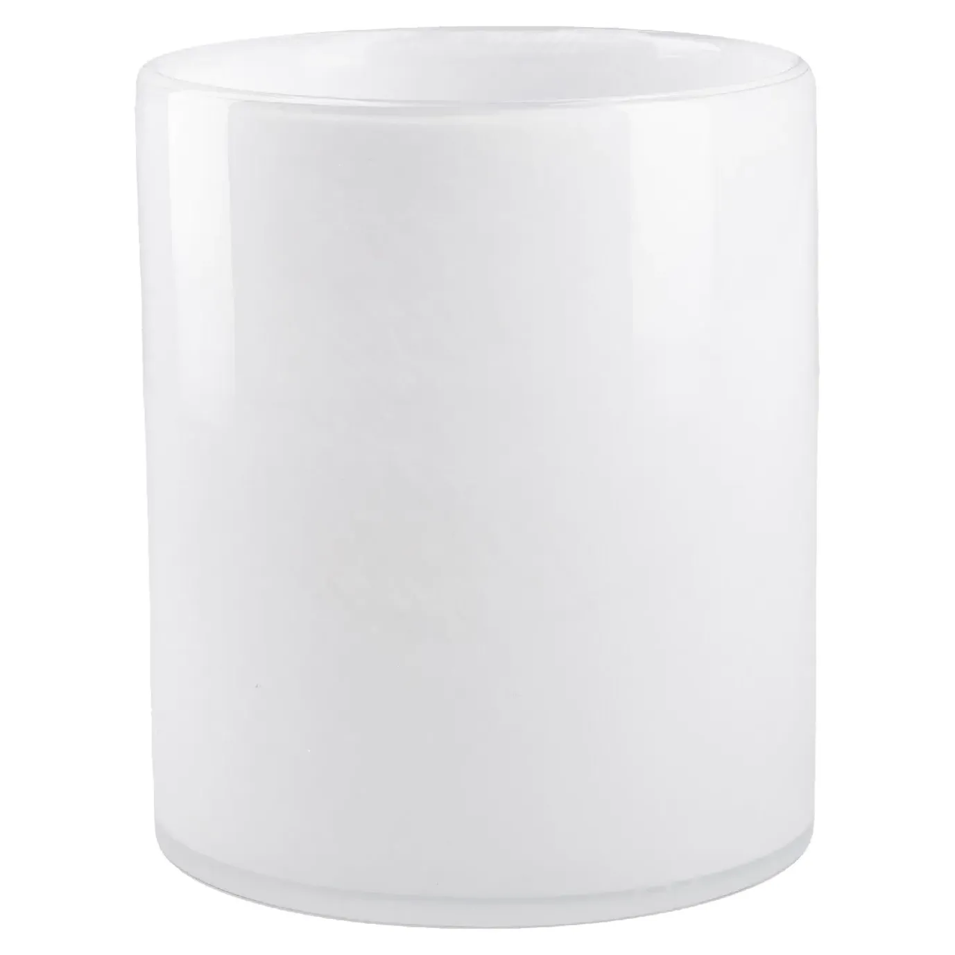 Glas-Vase Zylinder/Opal, Weiß, 12 X 14 Cm