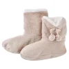 Hausschuhe Bootie, Uni/beige, Größe 40-42