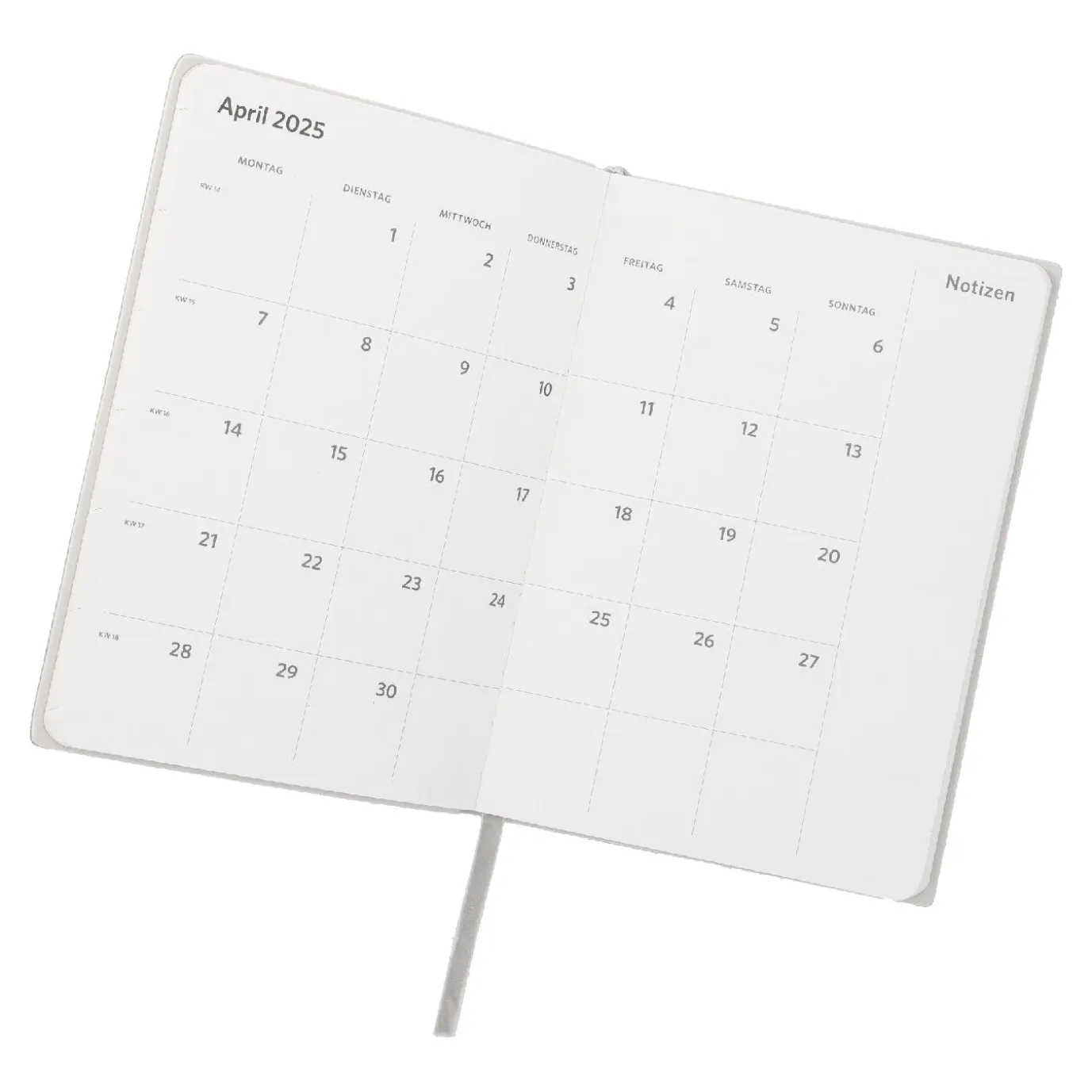Kalender Edel, A5, Hellgrau