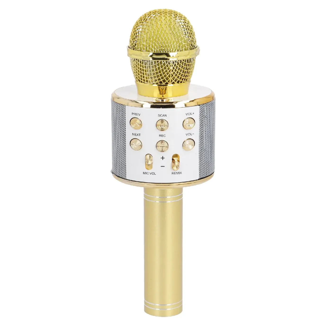 Karaoke Mikrofon, Gold, 23 Cm