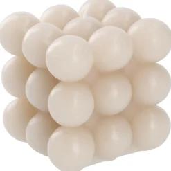 Kerze Bubbles, Eckig, Beige, 8 X 8 X 8 Cm