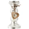 Kerzenständer Herz, Silber, 23 Cm