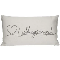 Kissen Lieblingsmensch, Creme, 50 X 30 Cm